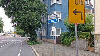 Osnabrück: Frankenstrasse Umleitungsbeschilderung (foto © 2017-07 ul) umleitung
